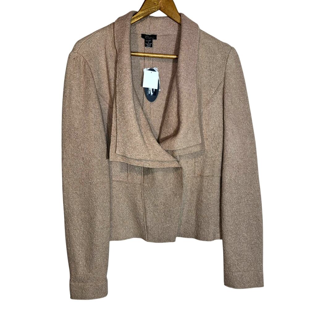 NEW Cupio Women's Single Button Draped Collar Cardigan Jacket Fitted Waist NWT M